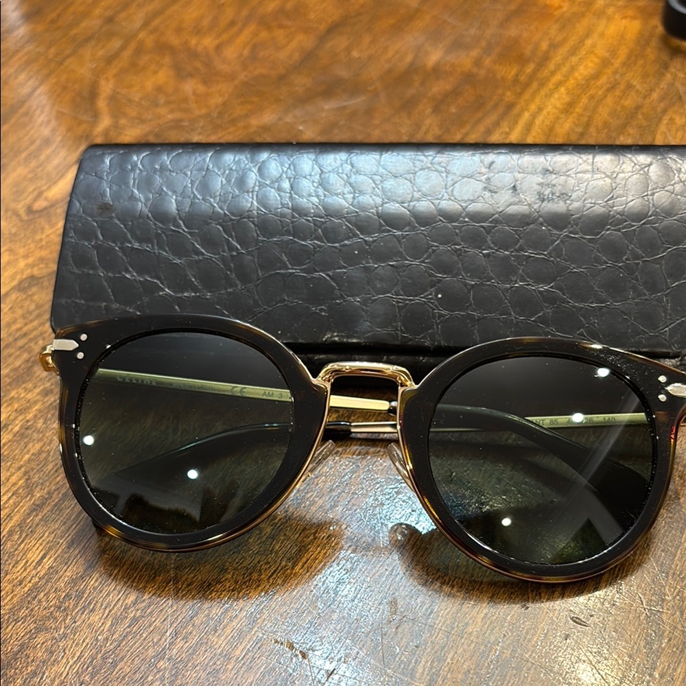 Celine Black and Gold Sunglasses. Mint condition. Vintage.